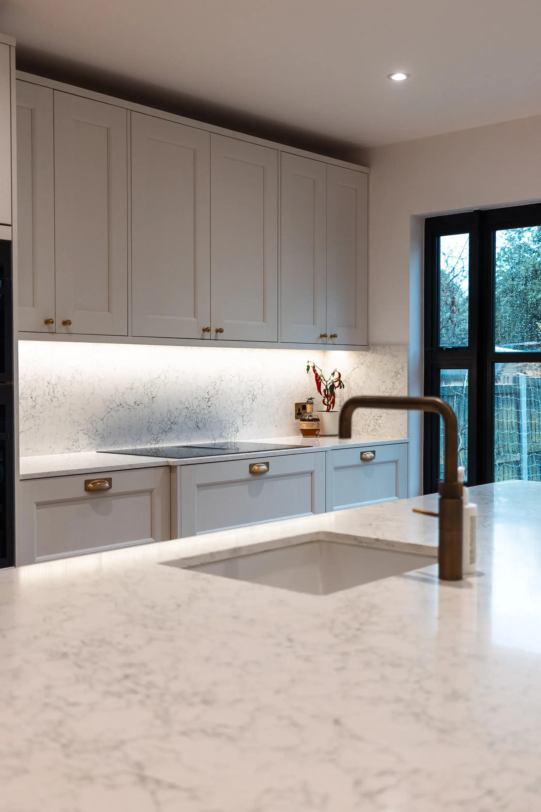 white kitchen with smart tap