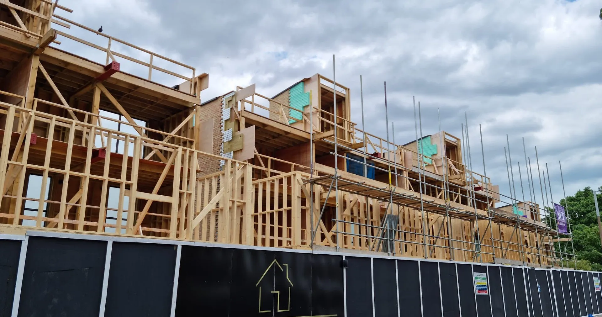 a building under construction with scaffolding around it